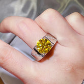 5 Carat Moissanite 925 Sterling Silver Ring Yellow OutfitFlow
