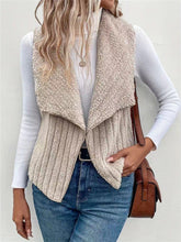 Open Front Fuzzy Vest Coat Dust Storm OutfitFlow