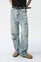 Distressed Wide Leg Jeans Medium OutfitFlow