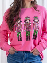 Sparkly Sequin Crewneck Sweatshirt Pink OutfitFlow