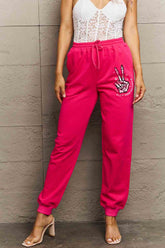 Simply Love Simply Love Full Size Drawstring DAY YOU DESERVE Graphic Long Sweatpants Hot Pink OutfitFlow