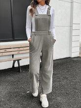 Slit Wide Leg Overalls with Pockets Grey OutfitFlow