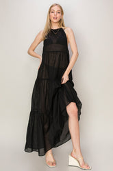 HYFVE Halter Neck Cover Up Maxi Dress Black OutfitFlow