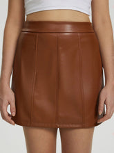 Mini Skirt with Zipper Brown OutfitFlow