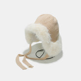 Thermal Tied Fuzzy Winter Hat Khaki One Size OutfitFlow