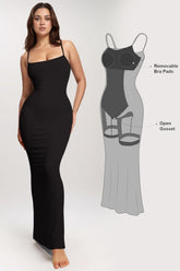 Basic Bae Built-In Shapewear Sleeveless Maxi Dress Black OutfitFlow