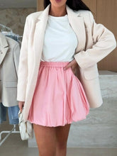 Elastic Waist Bubble Skirt Blush Pink OutfitFlow
