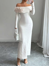 Flower Off-Shoulder Maxi Dress Apricot OutfitFlow