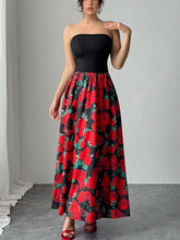 Floral Tube Maxi Dress Black OutfitFlow