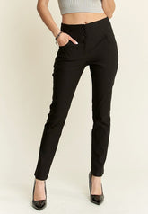 ADORA High Waist Skinny Pants Black OutfitFlow