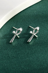 925 Sterling Silver Inland Zircon Earrings Silver One Size OutfitFlow