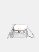 PU Leather Adjustable Strap Crossbody Bag Silver One Size OutfitFlow