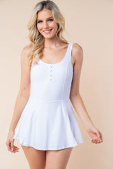 White Birch Sleeveless Performance Knit Swim Dress Off White OutfitFlow