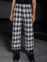 Full Size Plaid High Waist Pants Plaid OutfitFlow