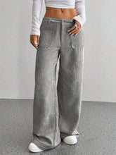 Wide Leg Pants with Pockets Gray OutfitFlow