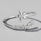 925 Sterling Silver Flower Ring Silver OutfitFlow