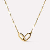 Interlocked Titanium Steel Necklace Gold One Size OutfitFlow