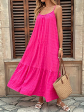 Scoop Neck Cami Maxi Dress Deep Rose OutfitFlow