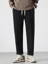 Men's Full Size Drawstring Track Pants with Relaxed Fit Plus Size Black OutfitFlow