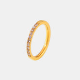 Titanium Steel Inlaid Zircon Ring Gold OutfitFlow