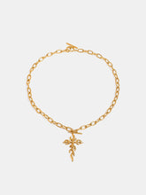 18K Gold-Plated Stainless Steel Cross Necklace Gold One Size OutfitFlow