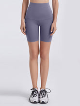 Wide Waistband Sports Shorts Lavender OutfitFlow