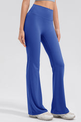 High Waist Straight Active Pants Royal Blue OutfitFlow
