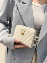 PU leather Solid Color Wallet Ivory One Size OutfitFlow