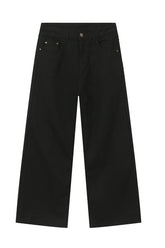 Wide Leg Jeans with Pockets Black OutfitFlow
