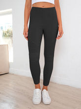 Ribbed Detail Leggings Black OutfitFlow