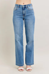 Judy Blue Full Size High Waist Straight Jeans Plus Size MD OutfitFlow