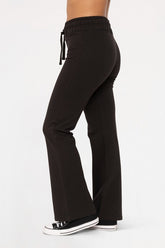 Mono B Drawstring Flared Pants Black OutfitFlow