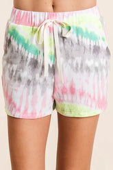 BiBi Tie Dye Print Shorts With Twill Tape Drawstring MULTI OutfitFlow