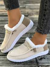 Fluff Round Toe Flat Slip-Ons Ivory OutfitFlow