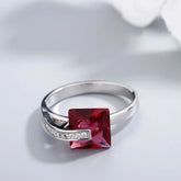 925 Sterling Silver Inlaid Zircon Ring Silver OutfitFlow