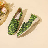 Contrast Round Toe Slip-Ons Lime OutfitFlow