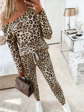 Leopard Print One-Shoulder Top and Pants Set Leopard OutfitFlow