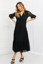 Lovely Lace Full Size Tiered Dress Black OutfitFlow