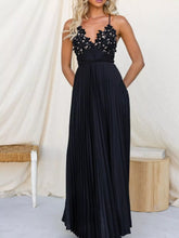 Pleated Backless Maxi Cami Dress Black OutfitFlow