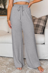 Wide Leg Pants with Pockets Gray OutfitFlow