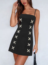 Contrast Mini Cami Dress Black OutfitFlow