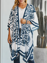 Printed Open Front Cover-Up White One Size OutfitFlow