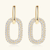 2.16 Carat Moissanite 925 Sterling Silver Earrings Gold One Size OutfitFlow