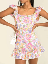 Floral Print Ruffled Hem Dress Floral OutfitFlow