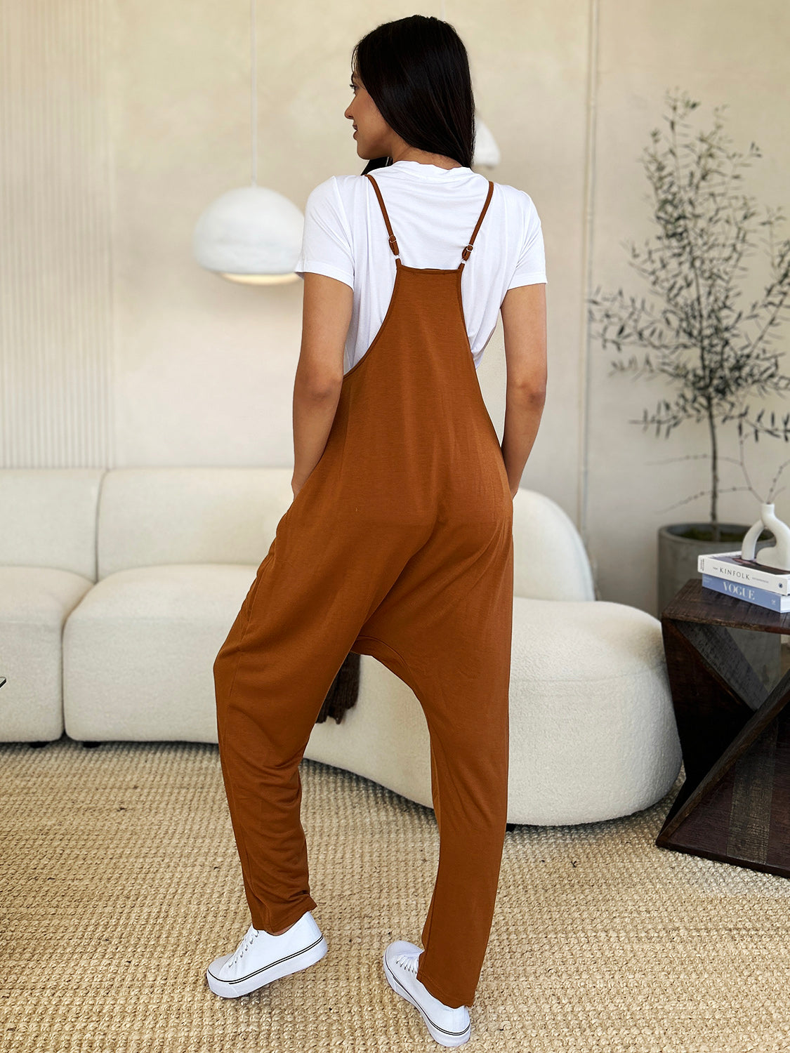 Double Take Full Size Sleeveless V-Neck Pocketed Jumpsuit OutfitFlow