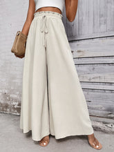 Honey Tied High Waist Wide Leg Pants Beige OutfitFlow