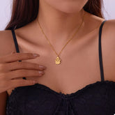 Halloween Ghost Pendant Necklace Gold One Size OutfitFlow