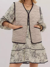 Textured Snap Down Vest Coat Apricot OutfitFlow
