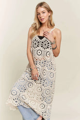 ADORA Crochet Cover-Up Tunic Top BEIGE OutfitFlow