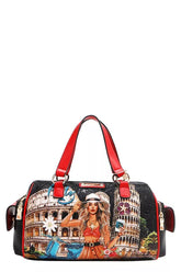 Nicole Lee USA Martha Travels Italy Wide Handbag with Rhinestones MARTHA TRAVELS ITALY One Size OutfitFlow